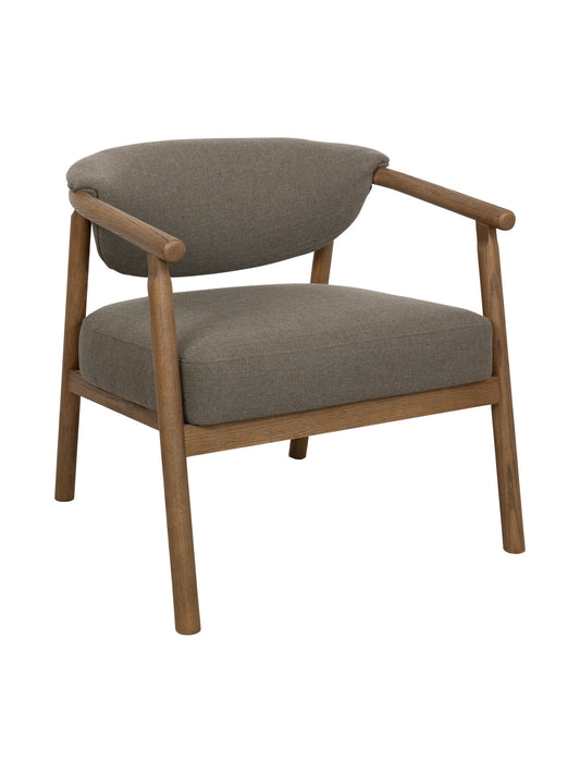 Charisma Occasional Chair in Oasis, a grey-olive upholstered armchair with a natural ash wood frame
