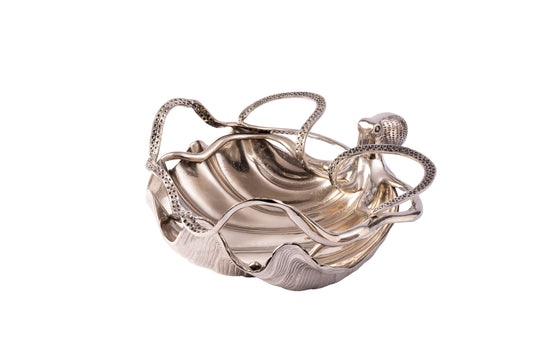 Shell Bowl Octopus Antique Silver