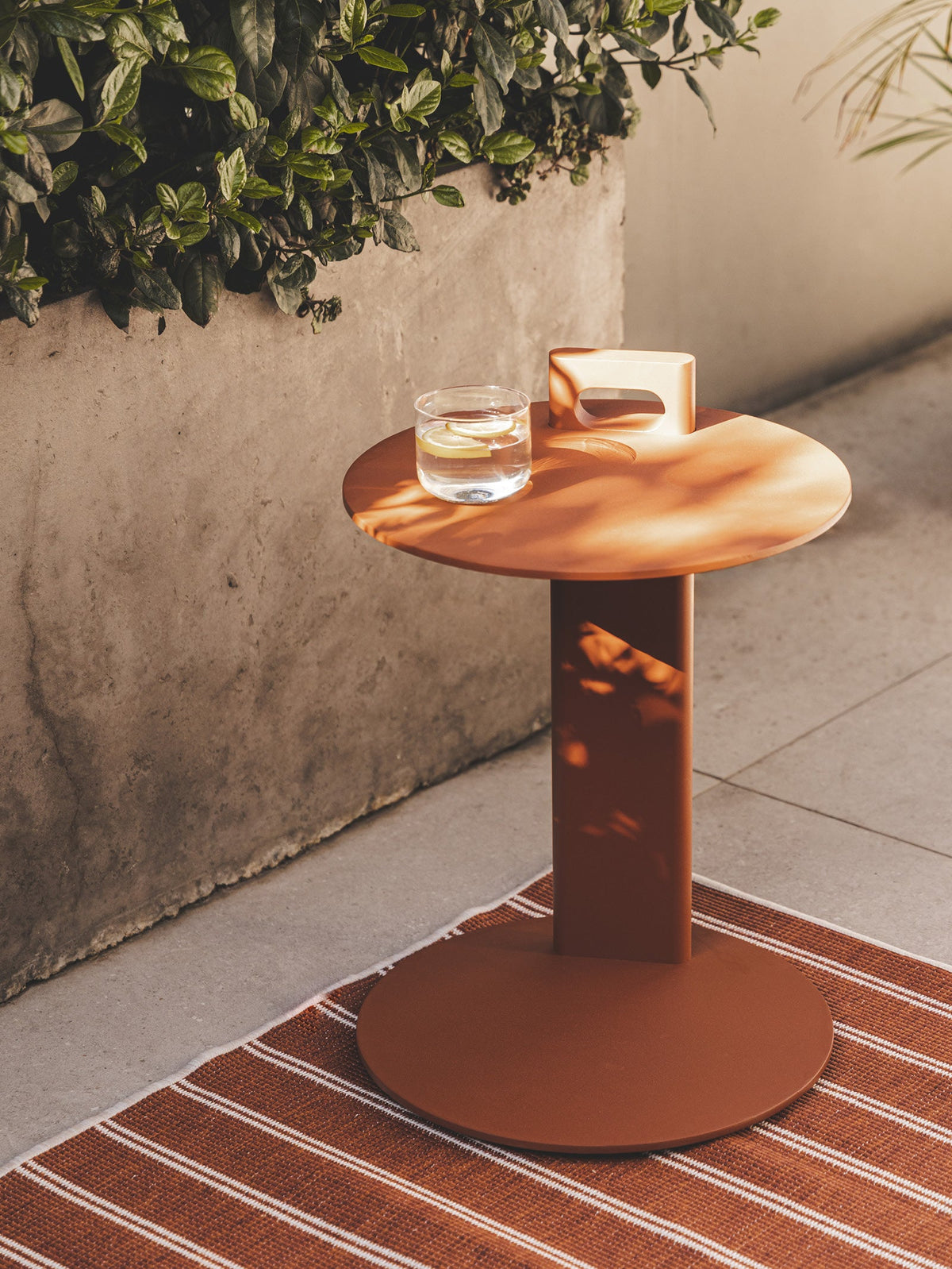 Fiji Side Table in Burgundy