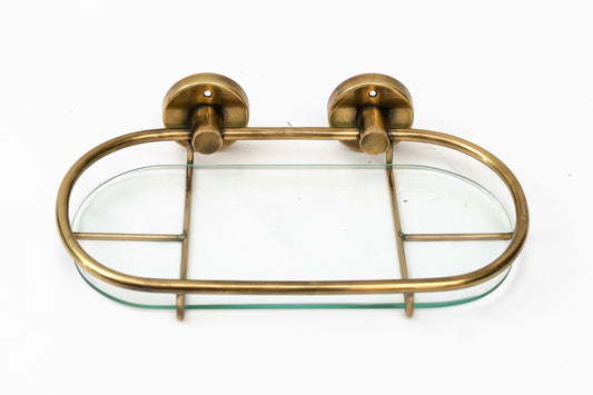 Glass Shelf Saxon Antique Brass