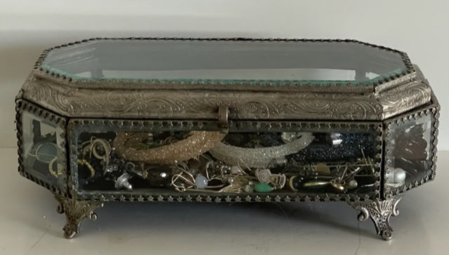 GLASS BOX JEWELLERY TREASURE (19440)