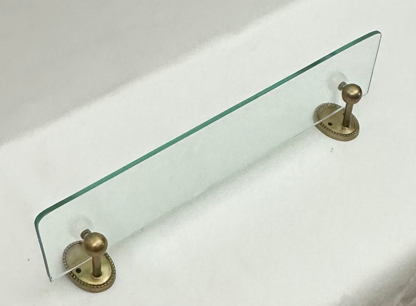 GLASS SHELF BEADED OVAL ANTIQUE BRASS NEW (24930)