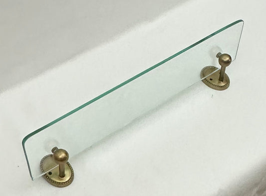 GLASS SHELF BEADED OVAL ANTIQUE BRASS NEW (24930)