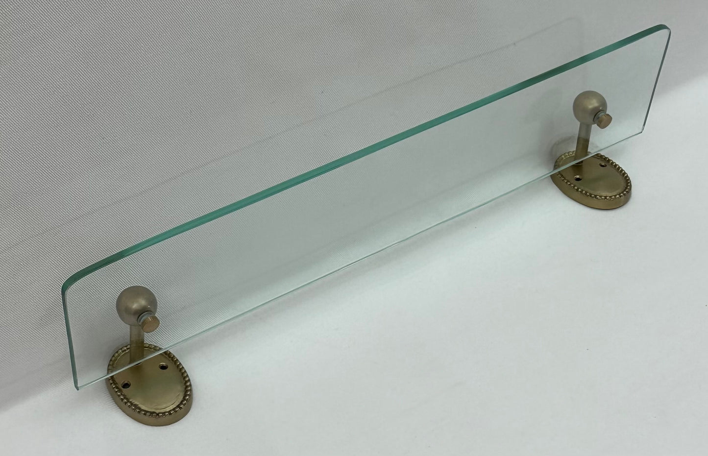 GLASS SHELF BEADED OVAL ANTIQUE BRASS NEW (24930)