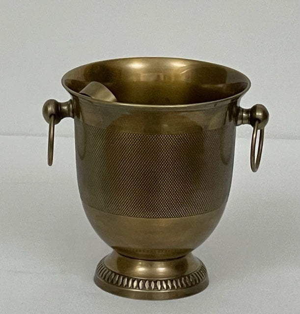ICE BUCKET + TONGS FRENCH ANTIQUE BRASS (739356AB)