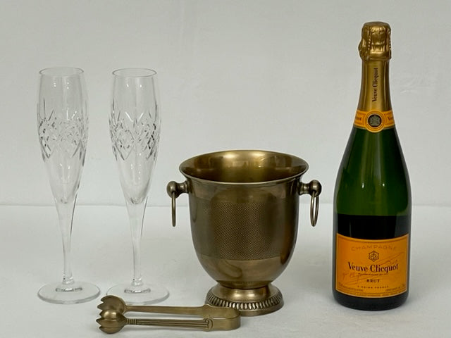 ICE BUCKET + TONGS FRENCH ANTIQUE BRASS (739356AB)
