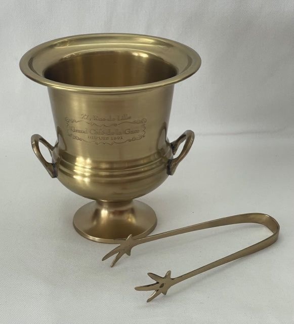 ICE BUCKET WITH TONGS BRASS (7023X-BRASS)