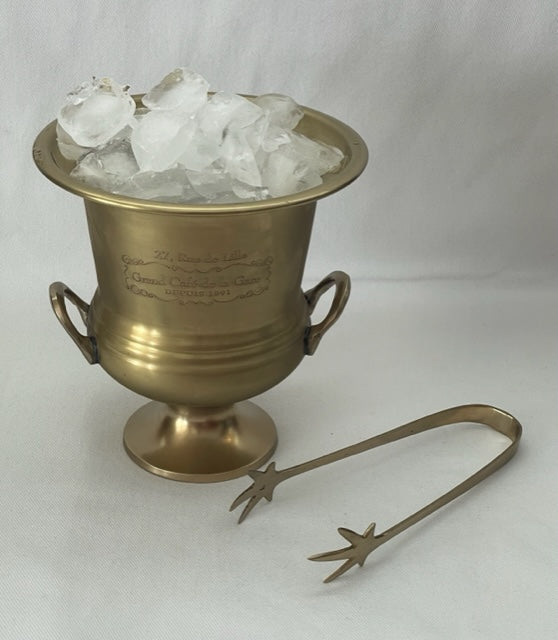 ICE BUCKET WITH TONGS BRASS (7023X-BRASS)