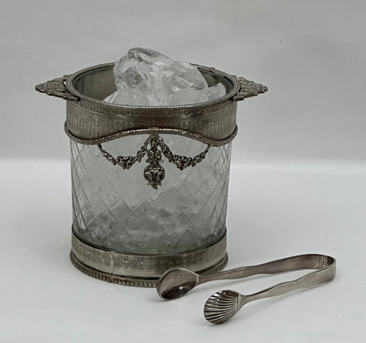ICE BUCKET WITH TONGS BORDEAUX (N180)