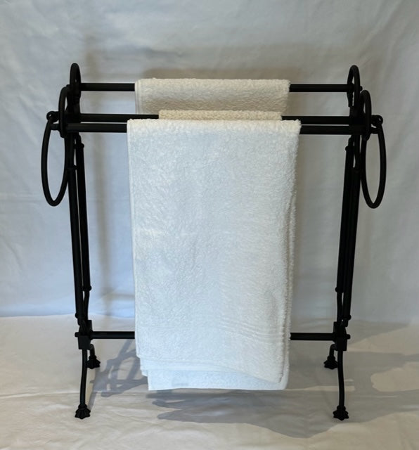 FREE STANDING TOWEL STAND INCLUDING TOWEL RINGS MATT BLACK (23648)