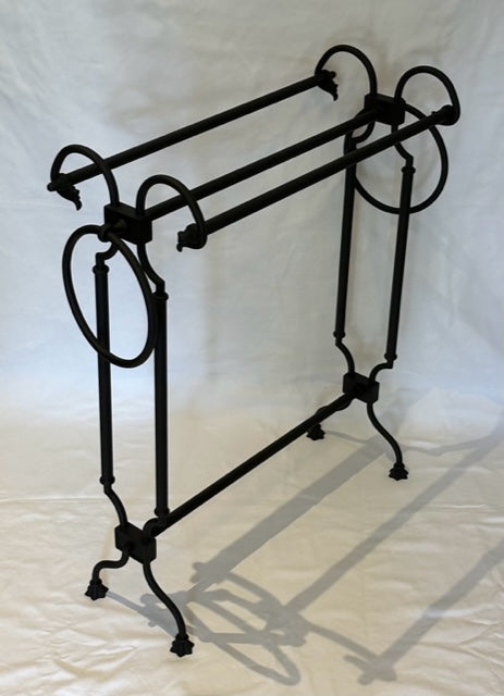 FREE STANDING TOWEL STAND INCLUDING TOWEL RINGS MATT BLACK (23648)