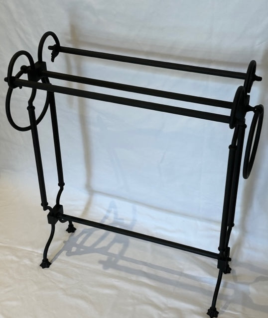 FREE STANDING TOWEL STAND INCLUDING TOWEL RINGS MATT BLACK (23648)