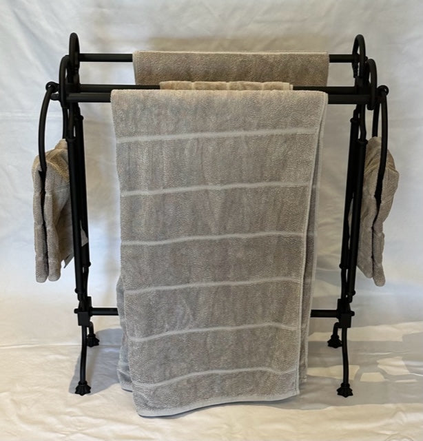 FREE STANDING TOWEL STAND INCLUDING TOWEL RINGS MATT BLACK (23648)