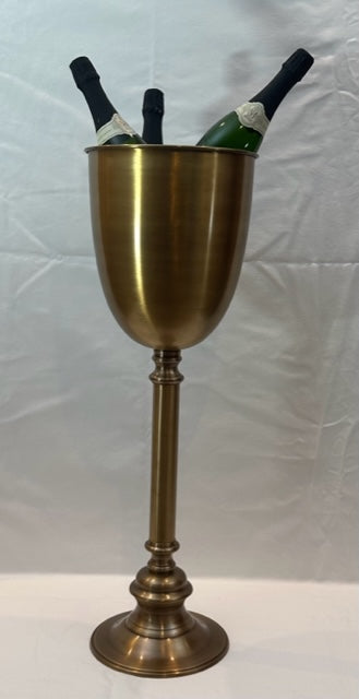WINE COOLER ON STAND FRENCH ANTIQUE BRASS (SRT9803AB)