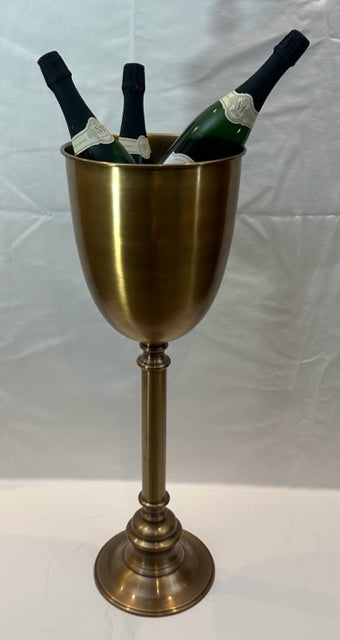 WINE COOLER ON STAND FRENCH ANTIQUE BRASS (SRT9803AB)