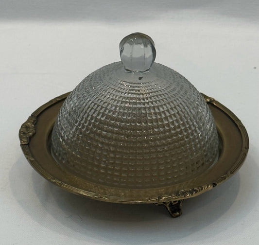CAKE DOME MINI ROSE ANTIQUE BRASS (N153)