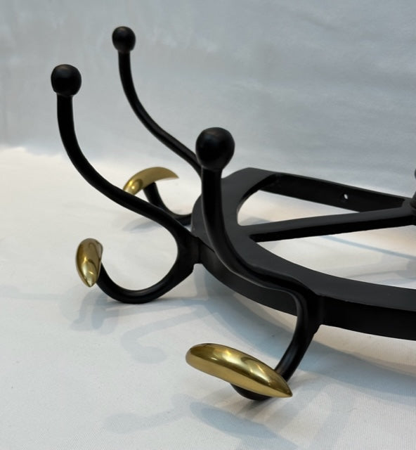 HOOK MULTI WALL MATT BLACK & BRASS (73-323-65-AB)