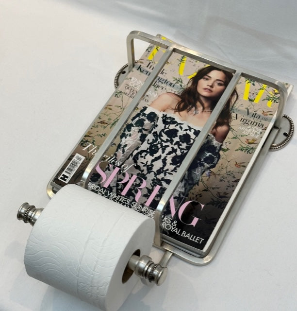TOILET ROLL & MAGAZINE HOLDER OVAL BEADED (5660/AS)