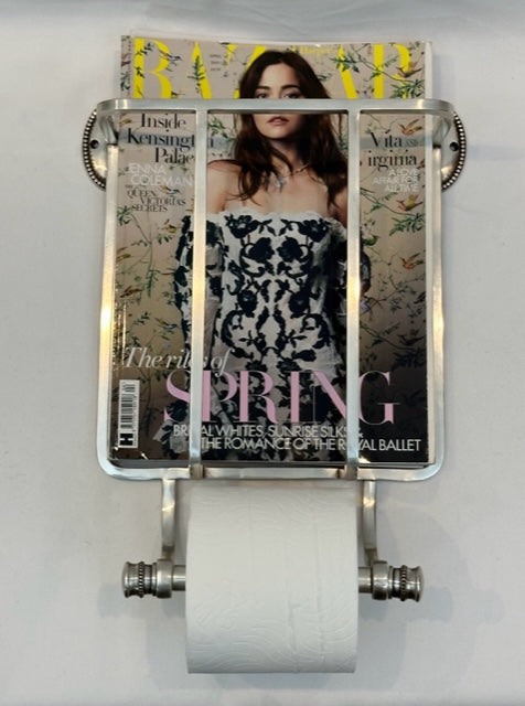TOILET ROLL & MAGAZINE HOLDER OVAL BEADED (5660/AS)