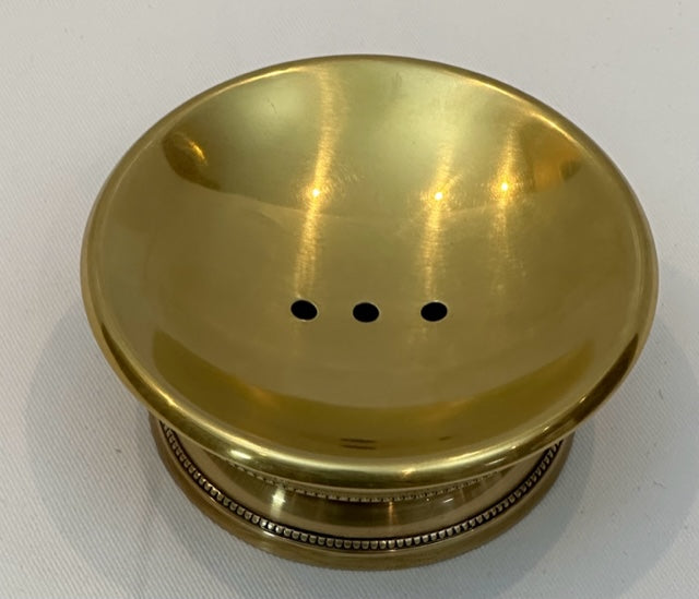 SOAP DISH BEADED BRASS (3980/AG)