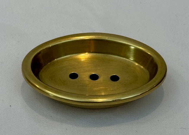 SOAP DISH OVAL CLASSIC WITH TRAY ANTIQUE BRASS (3066/AG)
