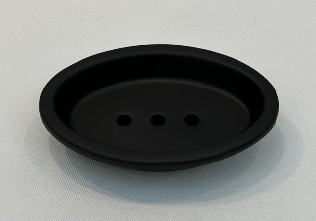 SOAP DISH OVAL CLASSIC WITH TRAY MATT BLACK (3066/BK)