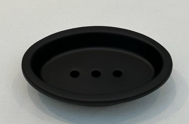 SOAP DISH OVAL CLASSIC WITH TRAY MATT BLACK (3066/BK)