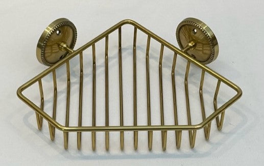 SHELF SHOWER CORNER BEADED ANTIQUE BRASS (8523/AG)