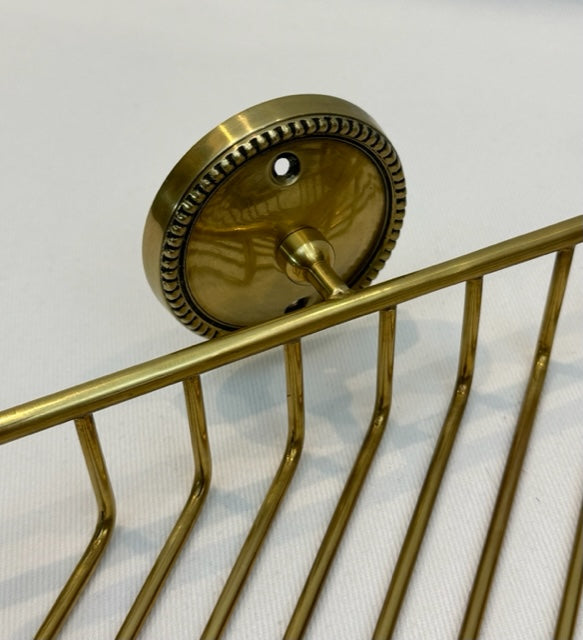 SHELF SHOWER CORNER BEADED ANTIQUE BRASS (8523/AG)