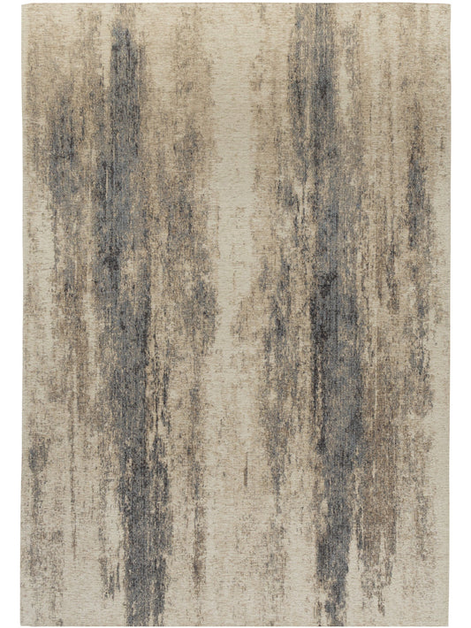 Infusion Rug in Sky, distressed blue-grey and oatmeal vertical-pattern rug