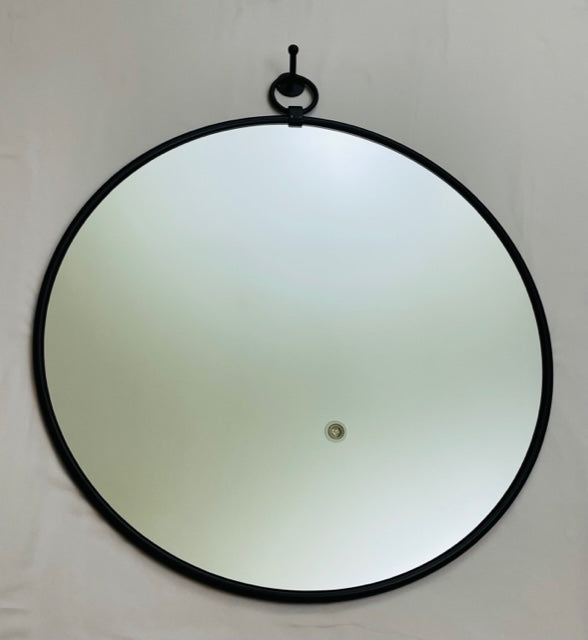 MIRROR ROUND CLASSIC W/HOOK XXL MBLACK (71-994-93-PC)