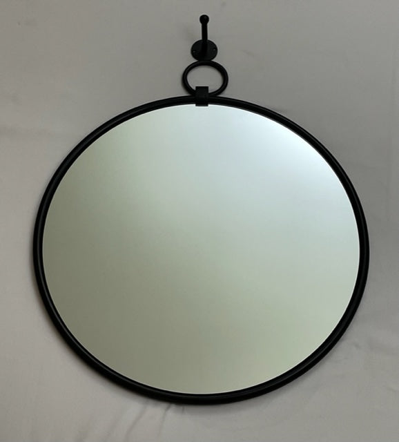 MIRROR ROUND CLASSIC W/HOOK XL M/BLACK (71-994-68-PC)