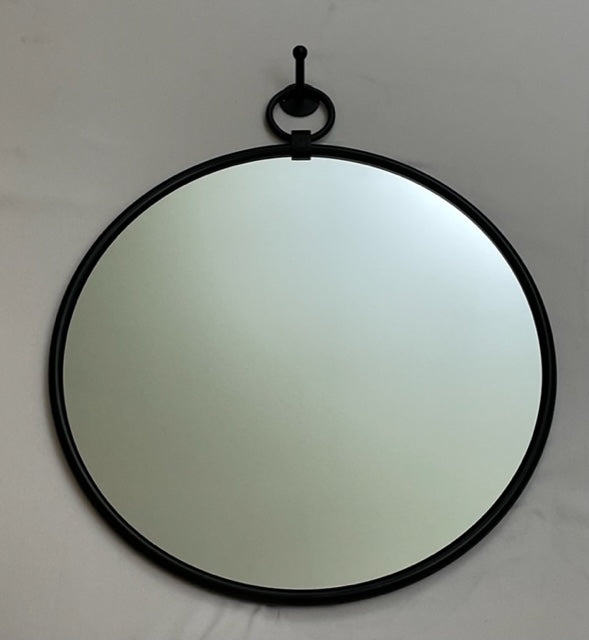 MIRROR ROUND CLASSIC W/HOOK XXL MBLACK (71-994-93-PC)