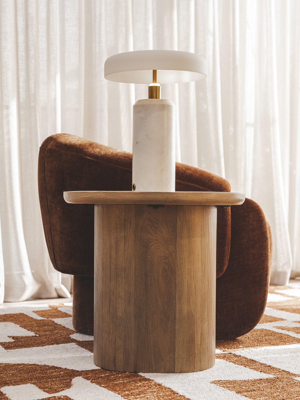 Maurula Oak Side Table in Cumin - view 4