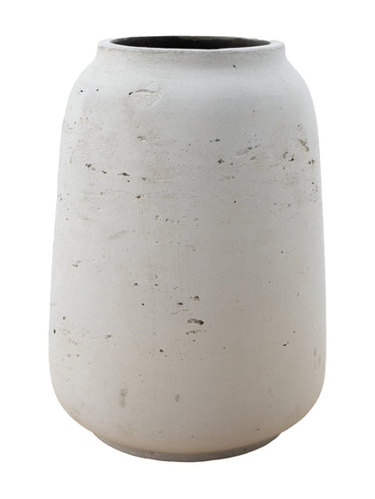 White textured long vase