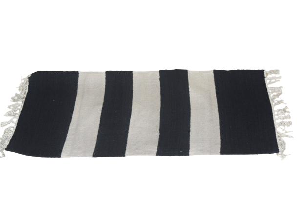 Navy & Cream Cotton Floor Mat