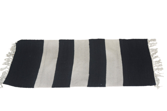 Navy & Cream Cotton Floor Mat