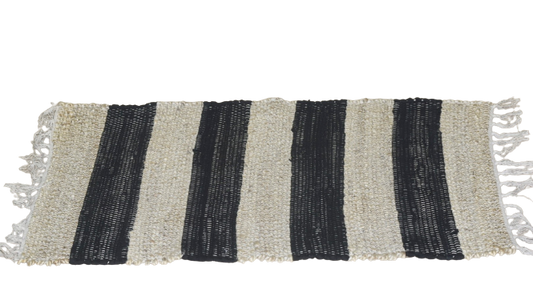 Navy & Stone Jute Floor Mat