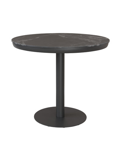 Round black marble table