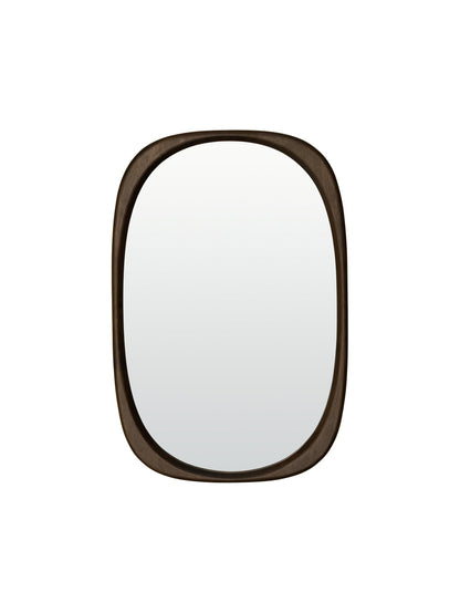 Nostalgia Mirror Rectangle, a rounded rectangular wall mirror with a dark brown rubberwood frame