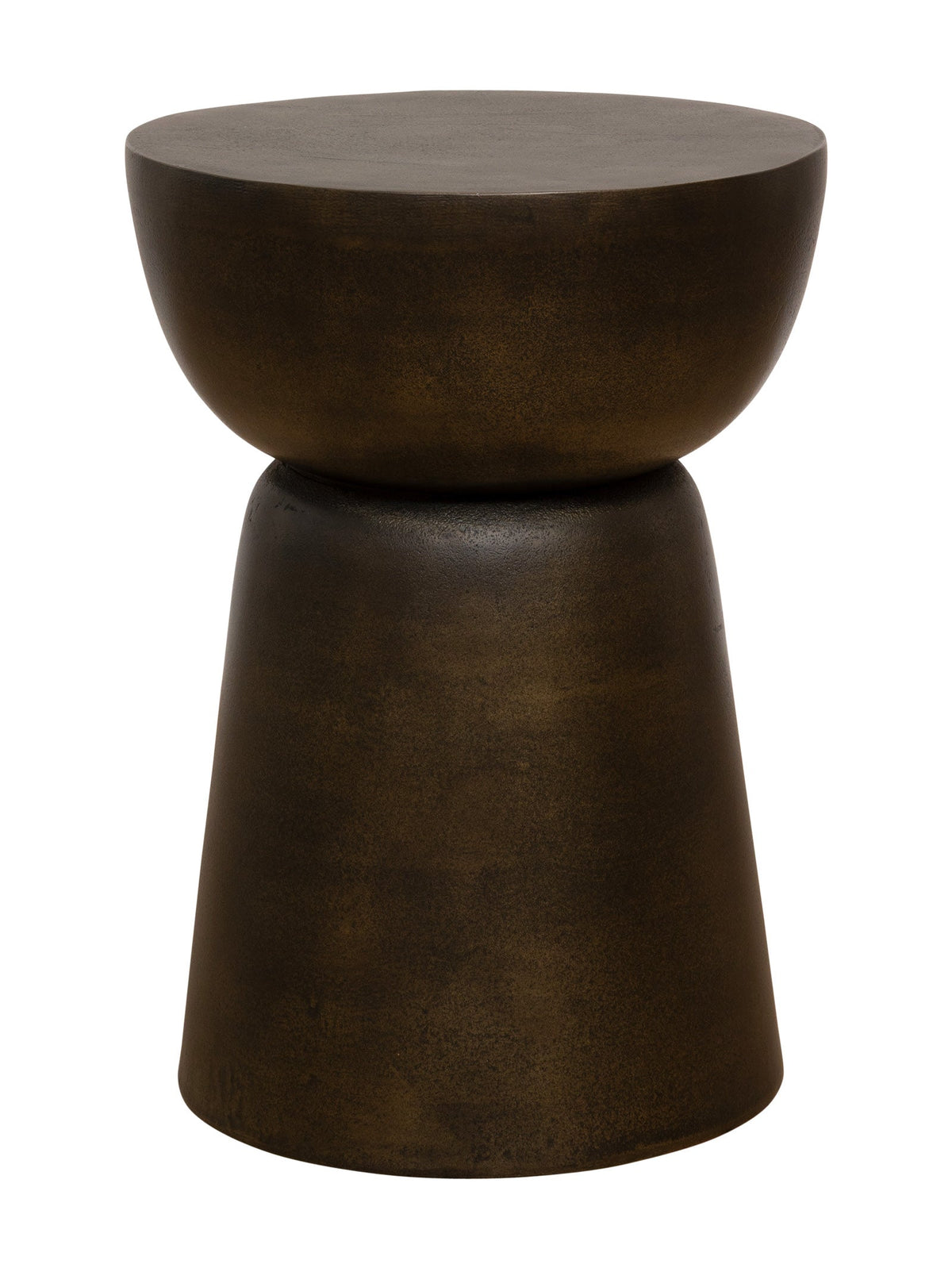 Dark brown side table with a unique design 