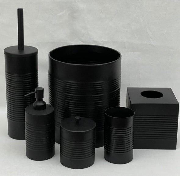 WASTE BIN RIDGES MATT BLACK (8348/SS/BK)