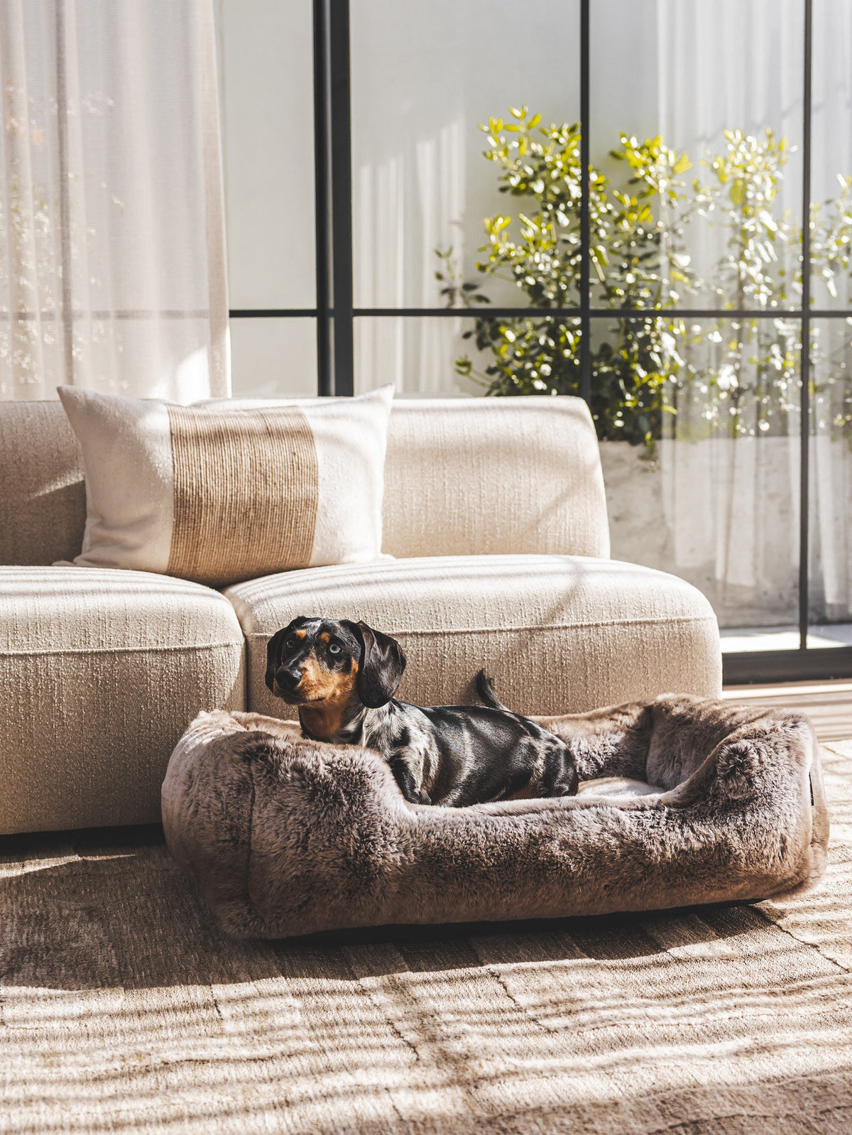 Rover Faux Fur Pet Bed in Coco - view 2