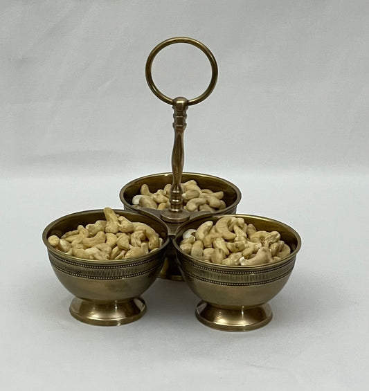 SALSA BOWL TRIPLE ANTIQUE BRASS (539315/AB)