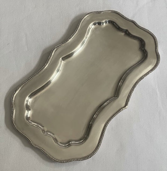 SNACK TRAY SCALLOPED BEADED (HB8538)