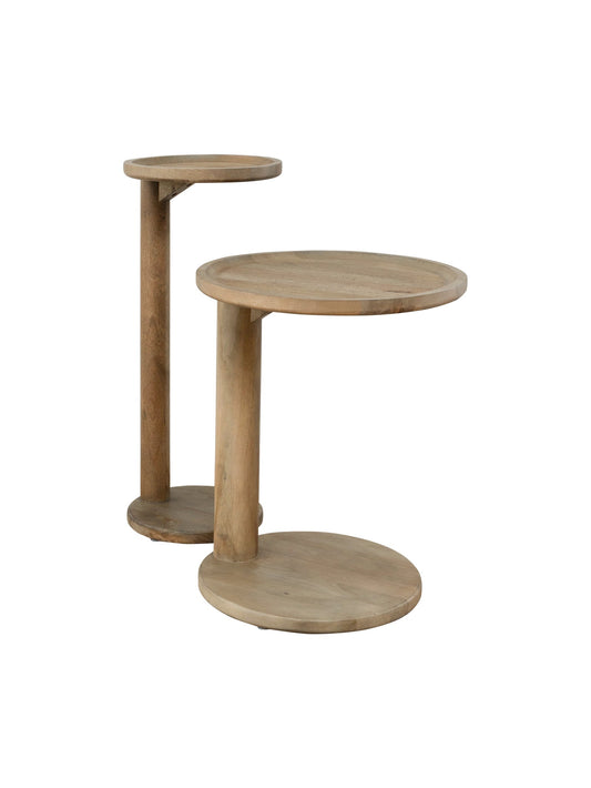 Set of two wooden side tables 