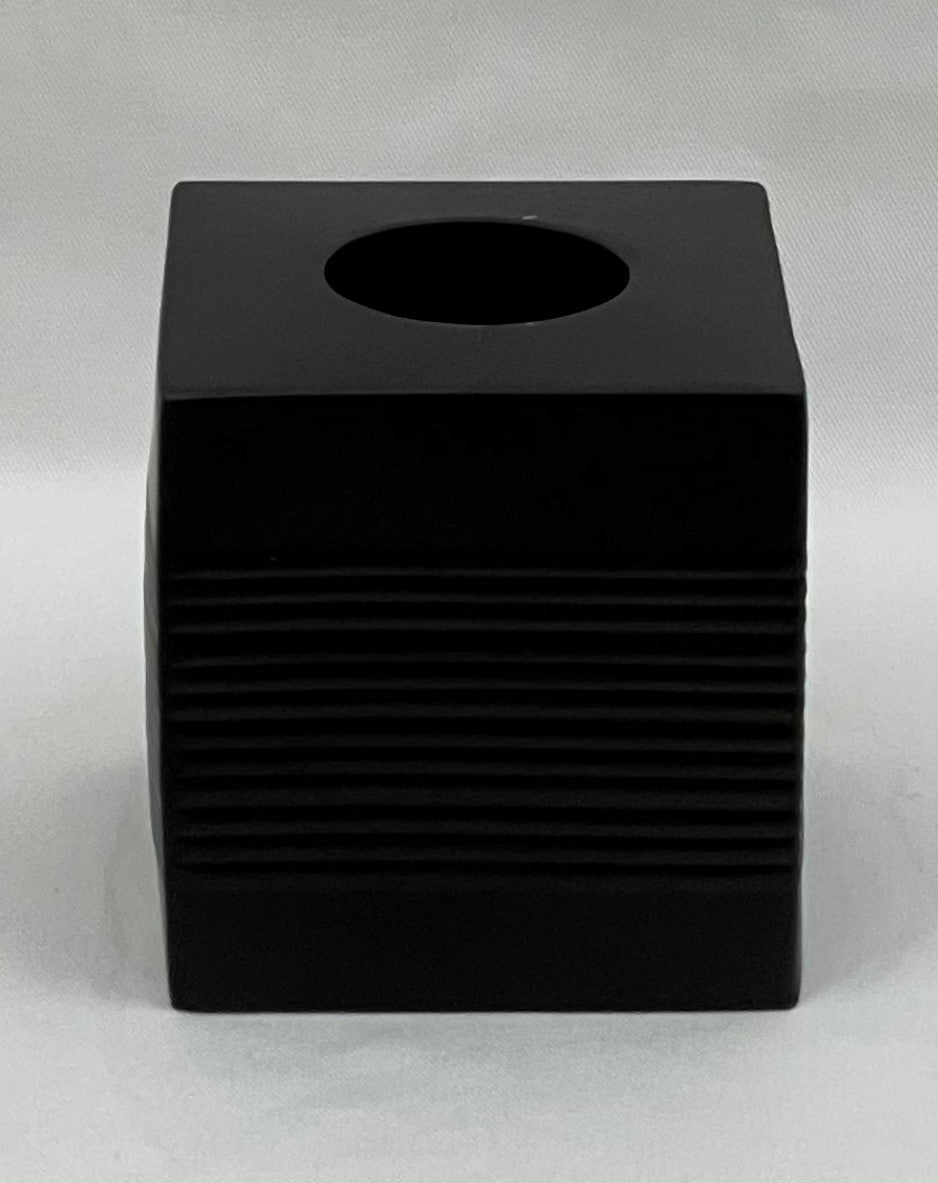 TISSUE BOX COVER RIDGES MATT BLACK (8350/SS/BK)