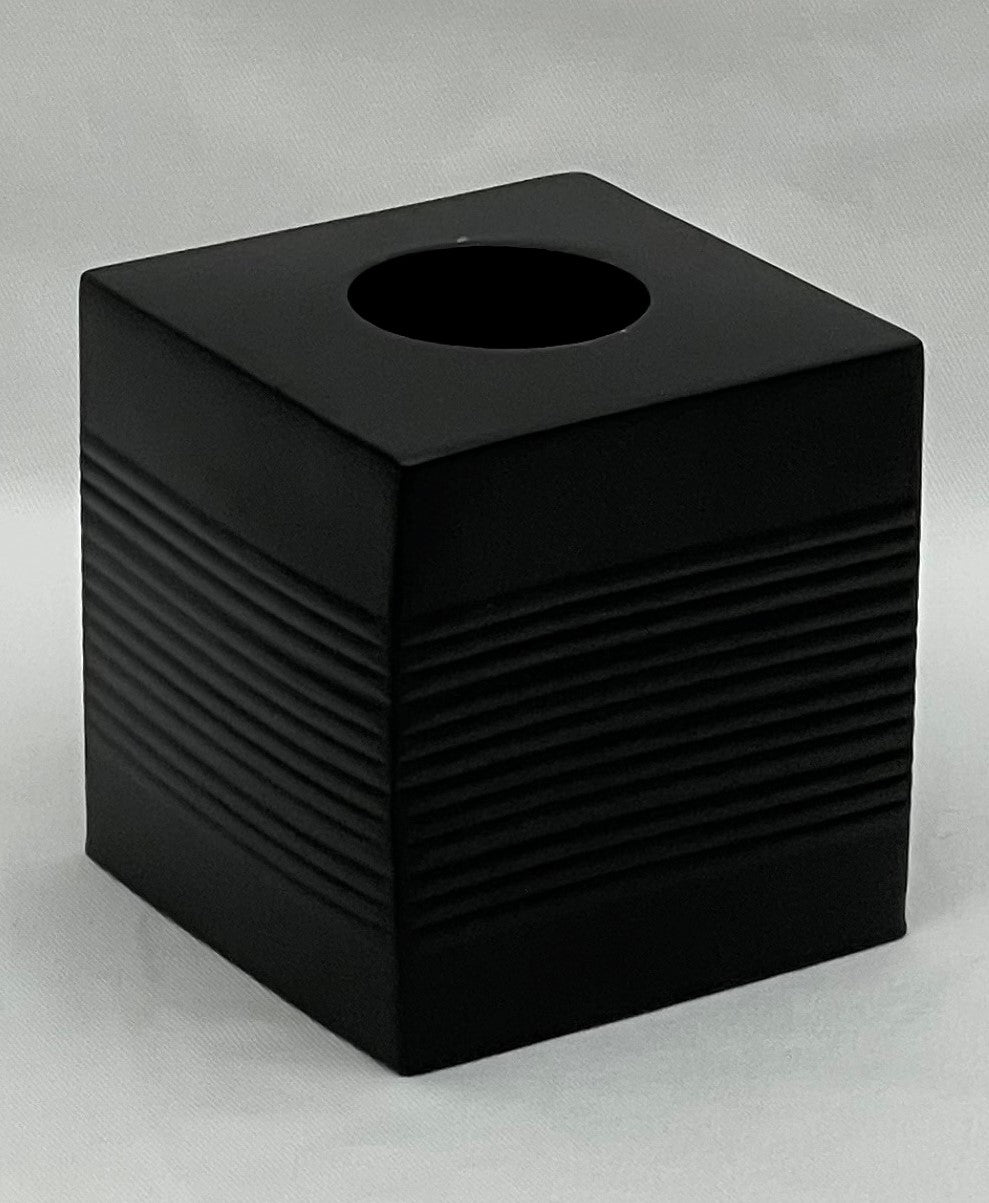 TISSUE BOX COVER RIDGES MATT BLACK (8350/SS/BK)