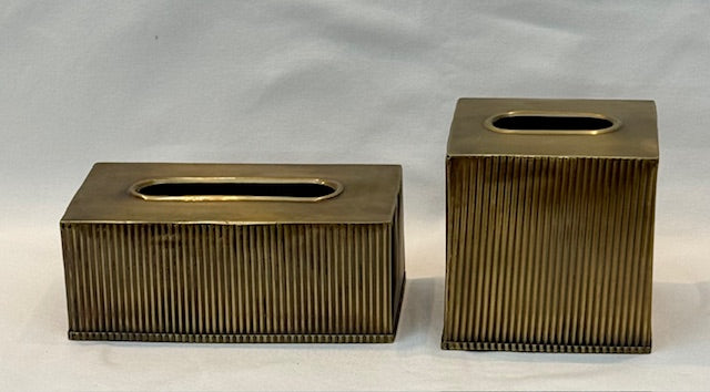 TISSUE BOX GREEK RECTANGULAR ANTIQUE BRASS (591054)