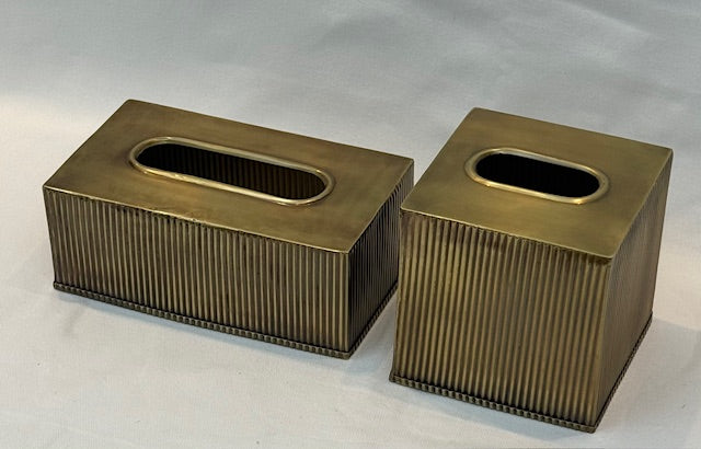 TISSUE BOX GREEK SQUARE ANTIQUE BRASS (590694)